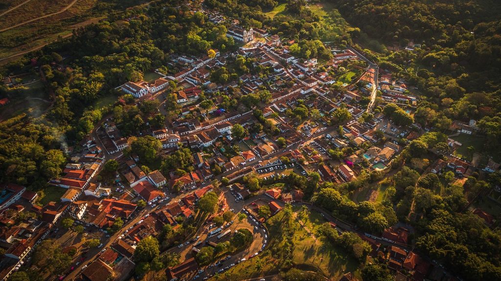 Aerial photo of Tiradentes, Brazil