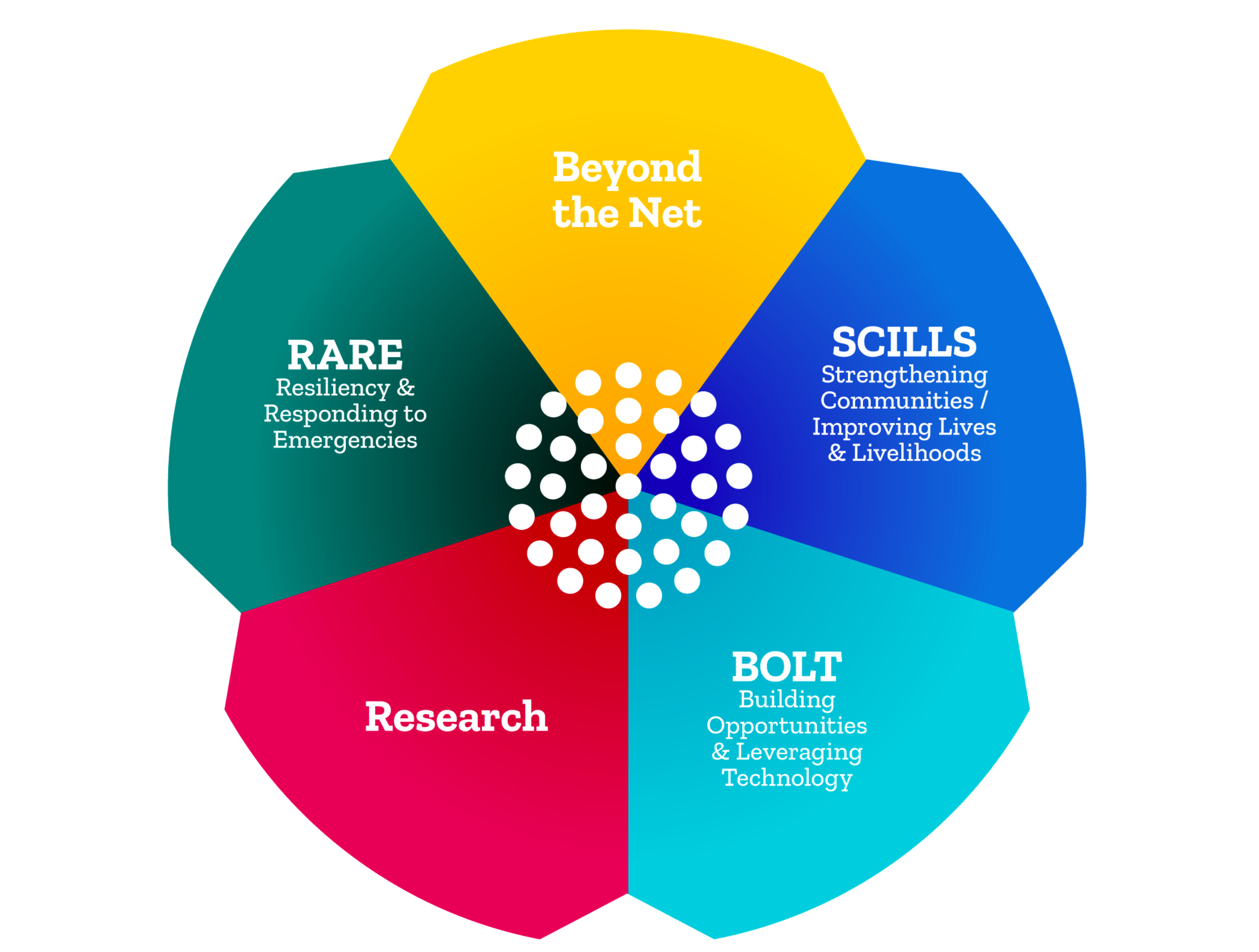 The Foundations' grant programs Illustration of the five Internet Society Foundation grants programs