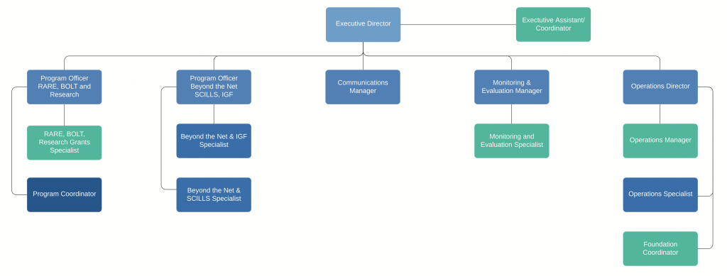 Internet Society Foundation 2022 organisation chart