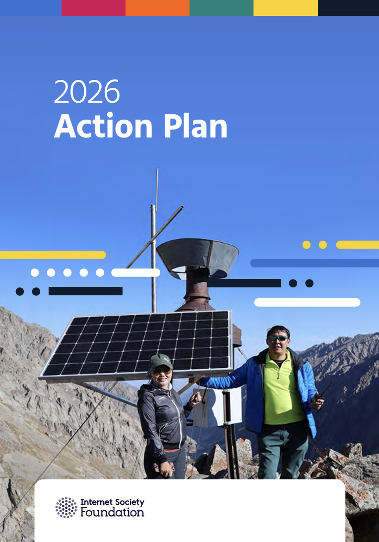Cover of the 2026 Action Plan featuring two people and Internet infrastructure.