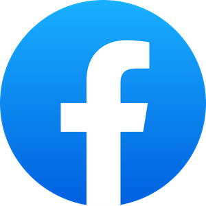 Facebook logo displayed within a blue circular background
