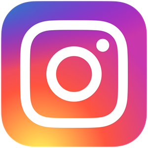 Instagram logo, a simplified camera design, displayed in vibrant gradient hues of purple and orange