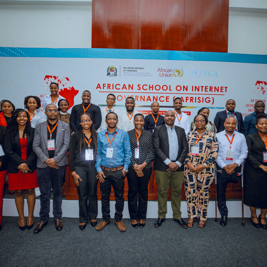 Group photo of african men and women event participants.