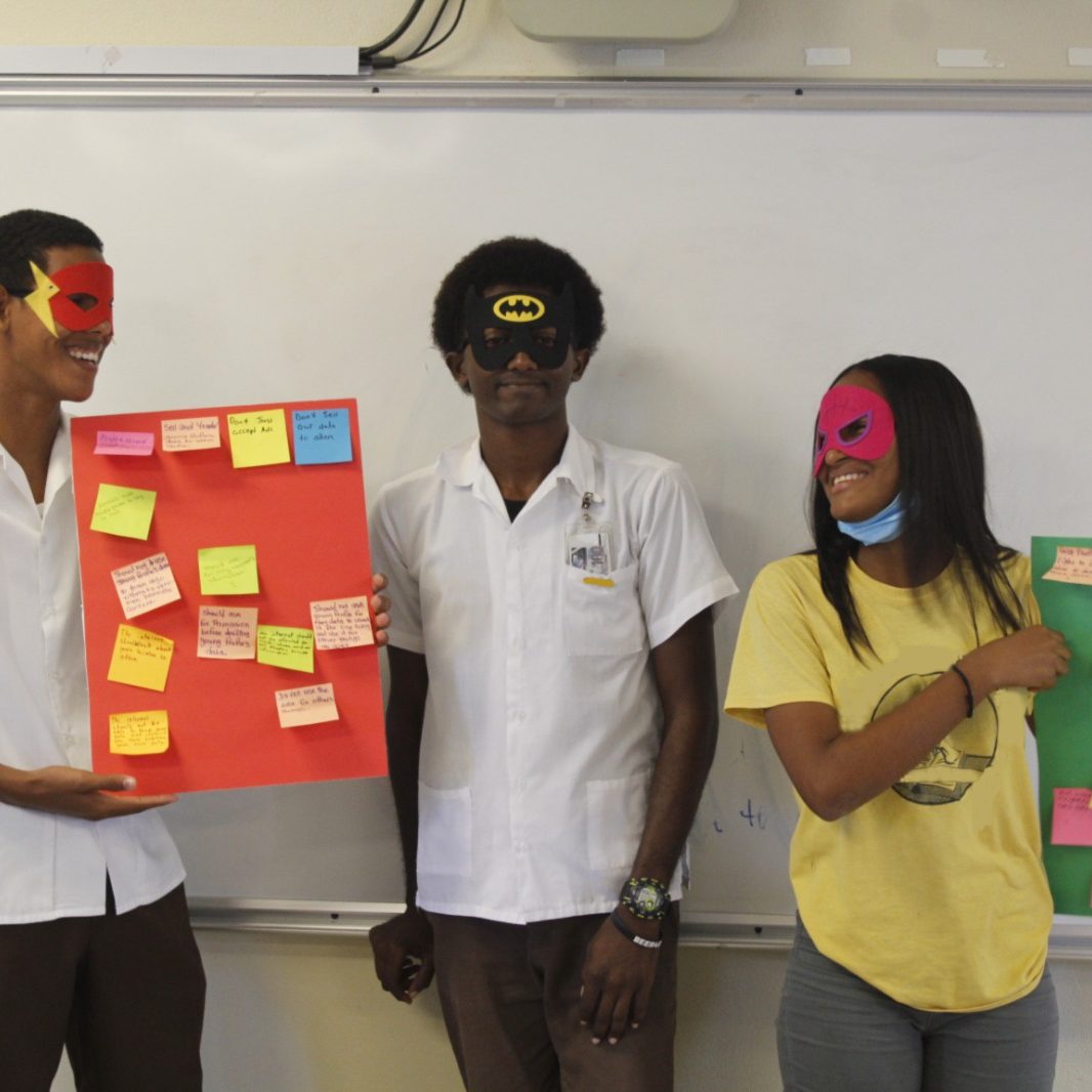 Project beneficiaries participating in an activity
