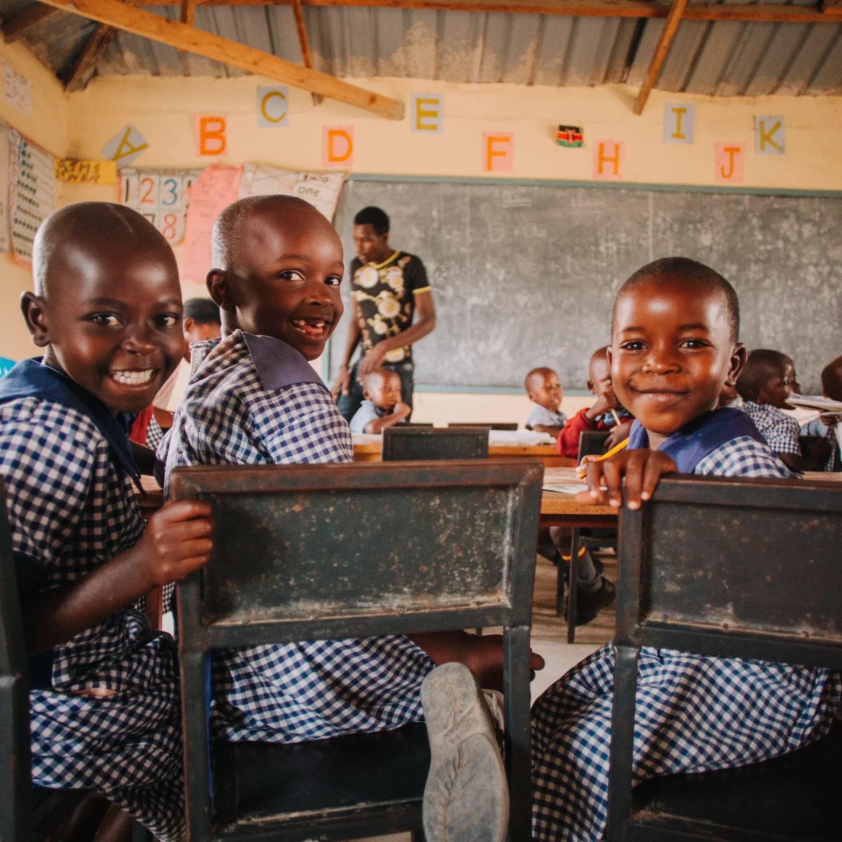 Children in a class, school, Kenya